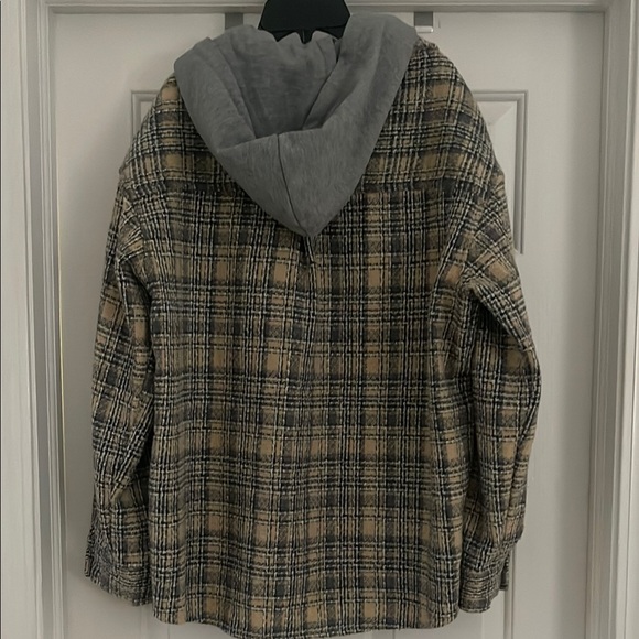 Plaid Hooded Flannel Shacket - Picture 4 of 4